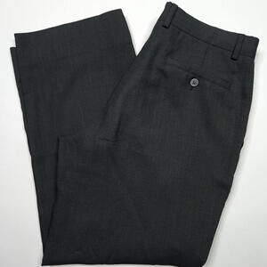 Emporio Armani Luxury Straight Leg Dress Pants Preppy Black Made In Italy 32x28